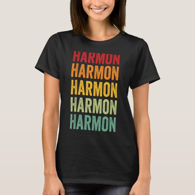 Harmon County Oklahoma Rainbow Text Design T-Shirt (Front)