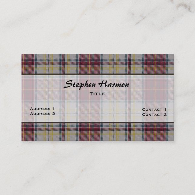 Harmon Dress Traditional Tartan Plaid Custom Business Card (Front)
