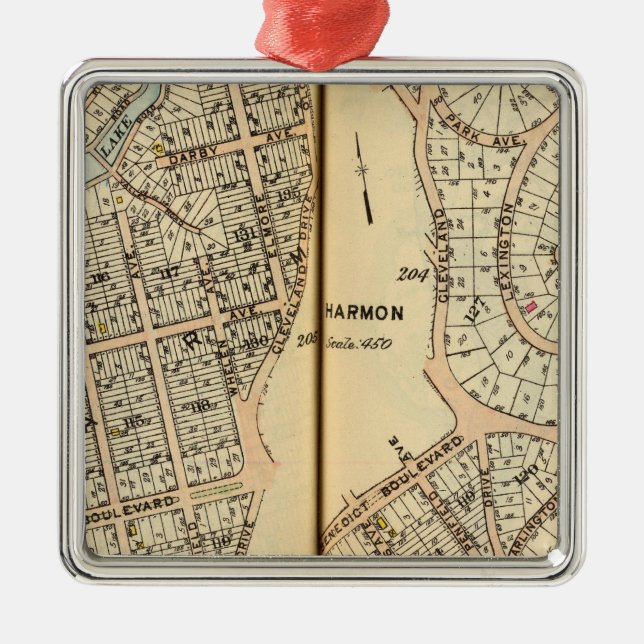 Harmon Park, New York 2 Metal Tree Decoration (Front)