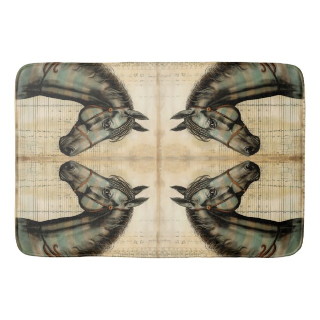 Harmonic Equine scribbled Accents Bath Mat (Front)
