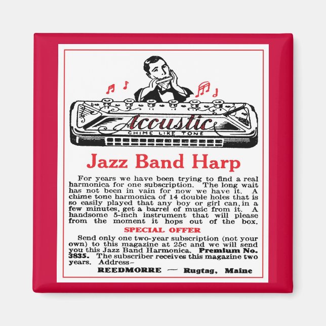 Harmonica Ad Magnet (Front)