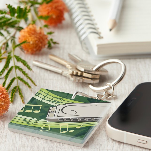 Harmonica Blues and Folk Music Key Ring (Creator Uploaded)