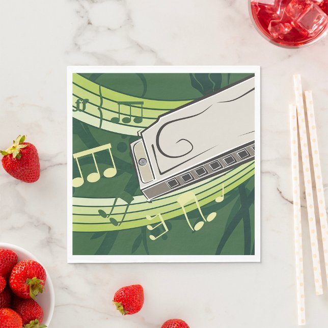 Harmonica Blues and Folk Music Napkin (Creator Uploaded)