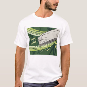 Harmonica Blues and Folk Music T-Shirt