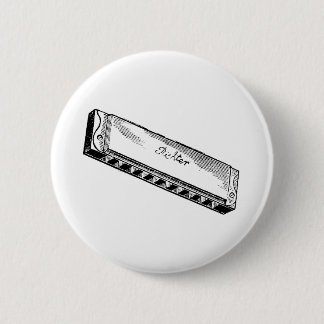 Harmonica/Blues Harp 6 Cm Round Badge