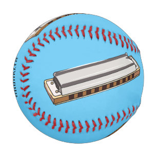 Harmonica cartoon illustration baseball