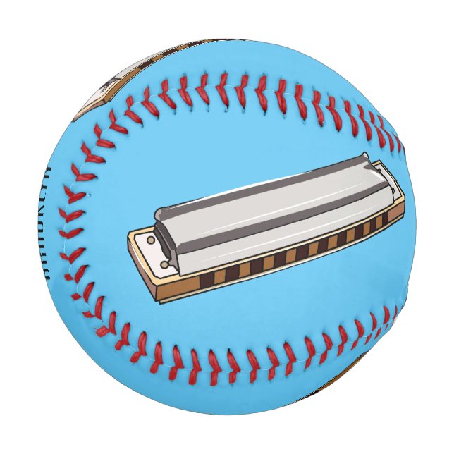 Harmonica cartoon illustration baseball (Front Left)