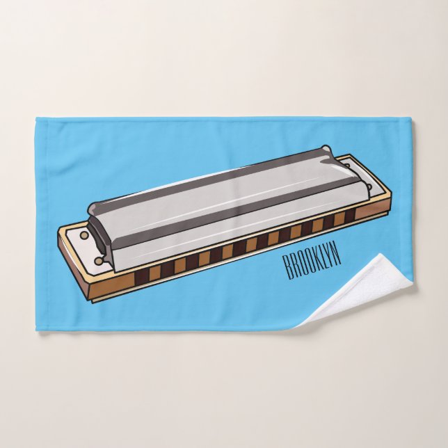 Harmonica cartoon illustration bath towel set (Hand Towel)