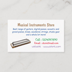 Harmonica cartoon illustration business card