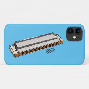 Harmonica cartoon illustration iPhone 11 case
