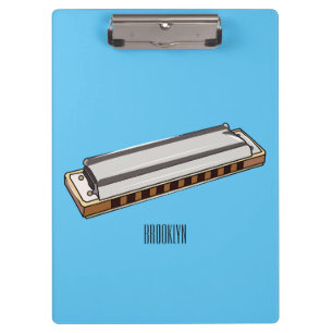 Harmonica cartoon illustration clipboard