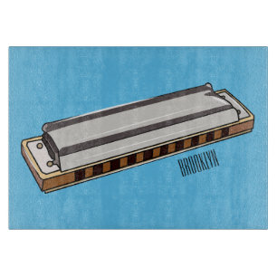 Harmonica cartoon illustration cutting board
