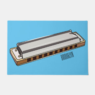 Harmonica cartoon illustration doormat