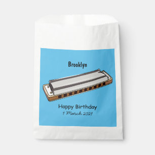 Harmonica cartoon illustration favour bags