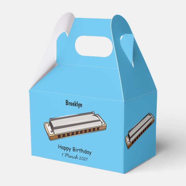 Harmonica cartoon illustration favour box (Front Side)