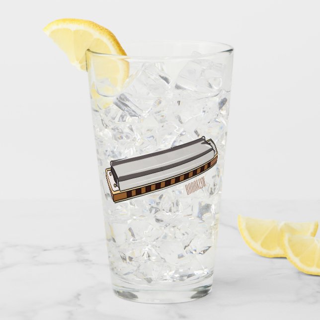 Harmonica cartoon illustration glass (Front Ice)