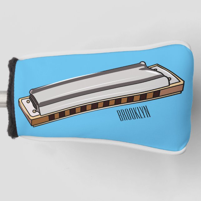 Harmonica cartoon illustration golf head cover (Front)