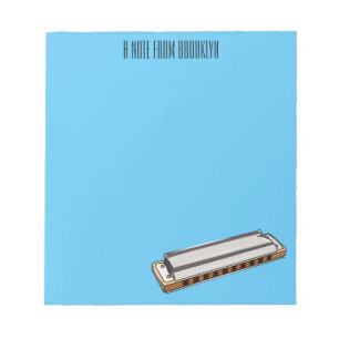Harmonica cartoon illustration notepad