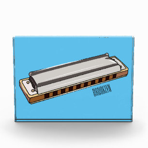 Harmonica cartoon illustration photo block