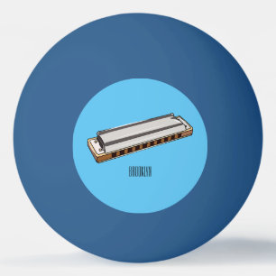 Harmonica cartoon illustration ping pong ball