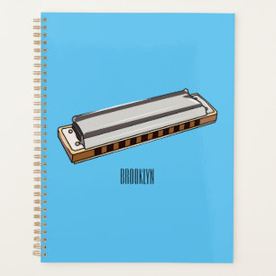 Harmonica cartoon illustration planner