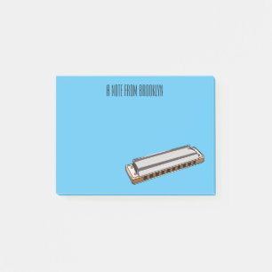 Harmonica cartoon illustration post-it notes