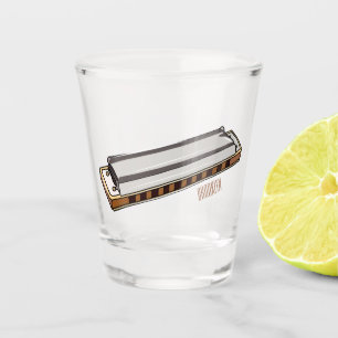 Harmonica cartoon illustration shot glass