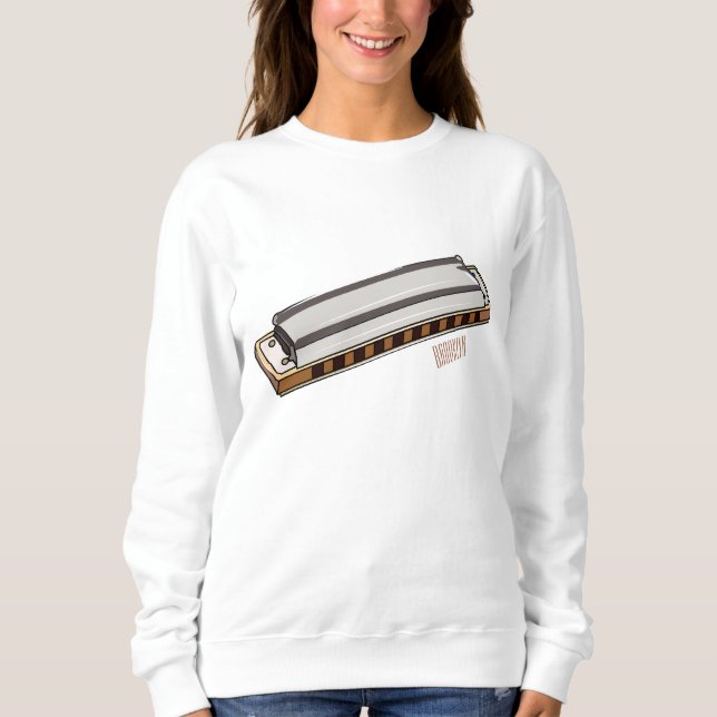 Harmonica cartoon illustration sweatshirt (Front)