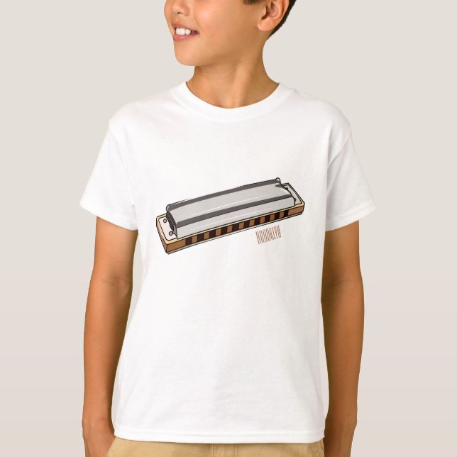 Harmonica cartoon illustration T-Shirt (Front)