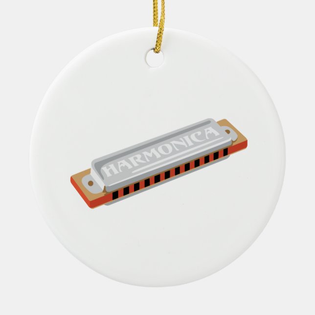 Harmonica Ceramic Tree Decoration (Front)