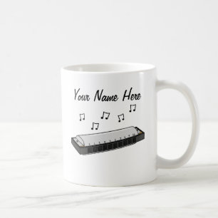 Harmonica Custom Mug Harp Player Musician Gift