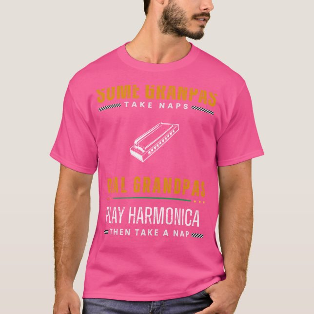 Harmonica Harmony: Real Grandpas Nap to Musical No T-Shirt (Front)