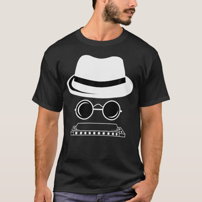 Harmonica Hat Music Orchestra T-Shirt (Front)