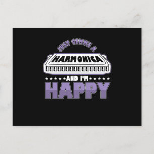 Harmonica Instrument Music Acoustic Blues Gift Postcard