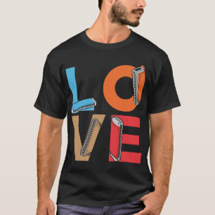 Harmonica Lover Love Harmonicas Harmonica Player H T-Shirt