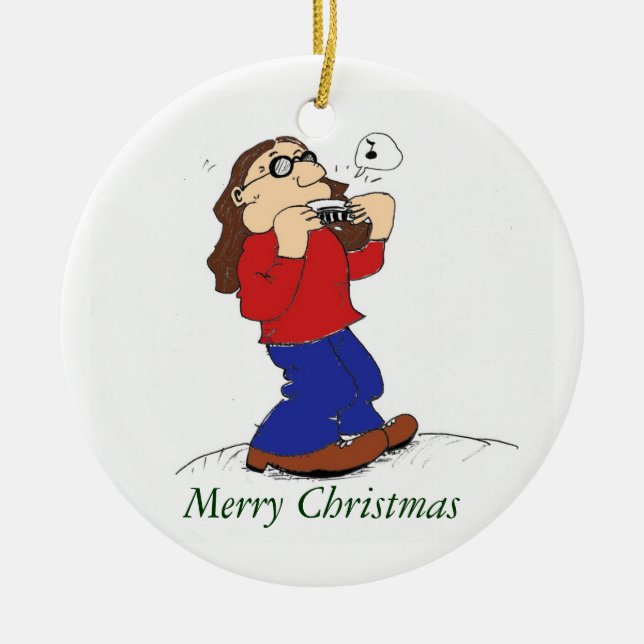 Harmonica Man Christmas Ornament (Front)