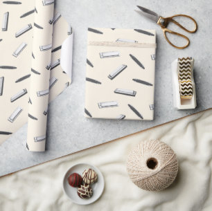 Harmonica Mouth Organ Player Wrapping Paper