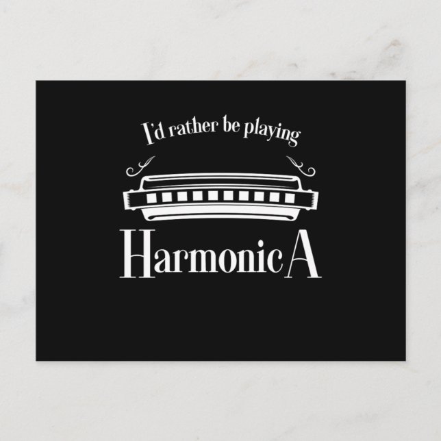 Harmonica Music Instrument Acoustic Blues Gift Postcard (Front)