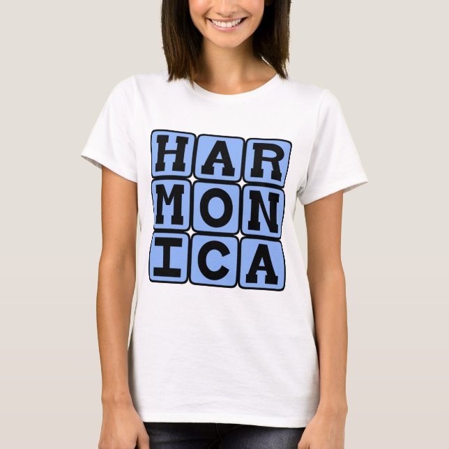 Harmonica, Musical Instrument T-Shirt (Front)