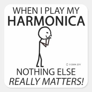 Harmonica Nothing Else Matters Square Sticker