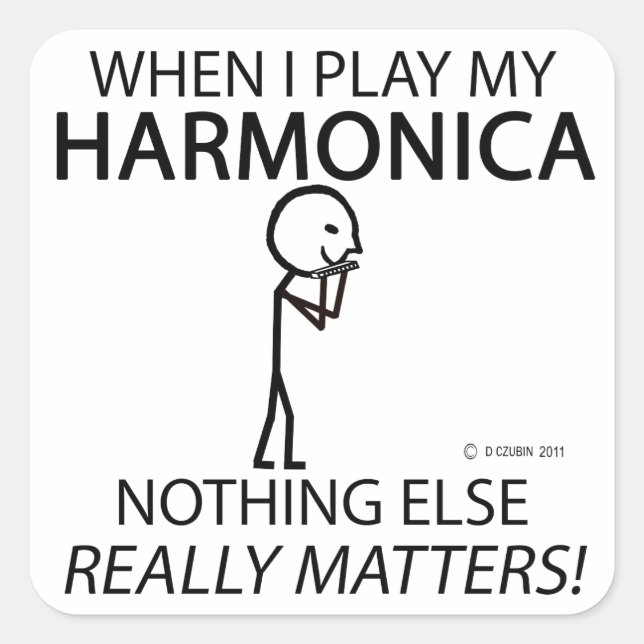 Harmonica Nothing Else Matters Square Sticker (Front)
