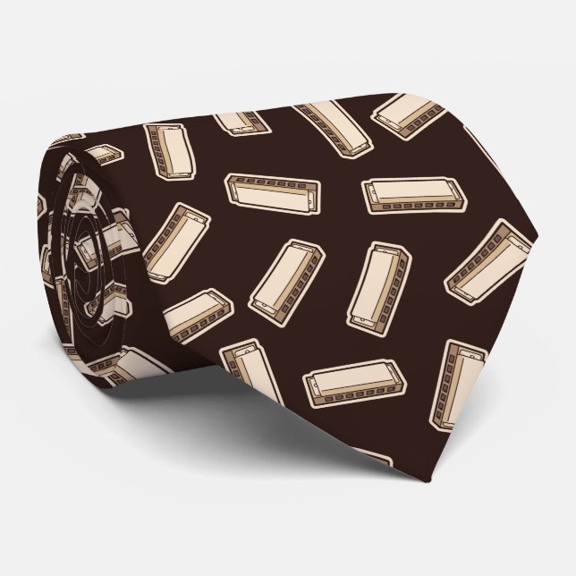 Harmonica Pattern Tie (Rolled)