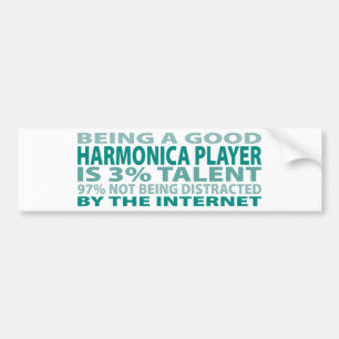 Harmonica Player 3% Talent Bumper Sticker