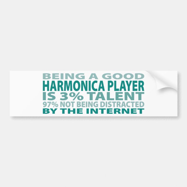 Harmonica Player 3% Talent Bumper Sticker (Front)