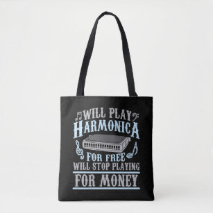 Harmonica Player Blues Music French Harp Lover Tote Bag