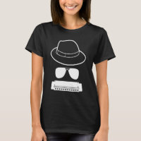 Harmonica Player Hat And Sunglasses