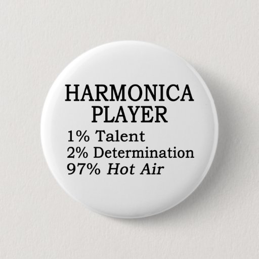 Image of Harmonica Player Hot Air 6 Cm Round Badge