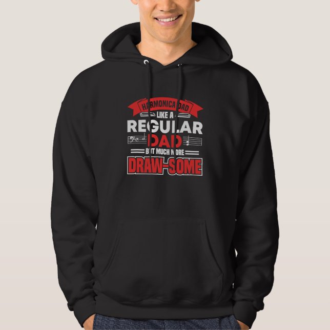 Harmonica Player & Mouth Harp Designs For Harmonic Hoodie (Front)