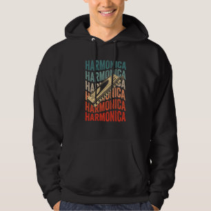 Harmonica Retro Harmonicist Harp Player Hoodie