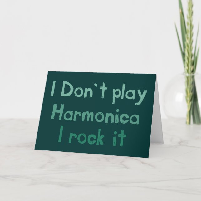 Harmonica Rock It Greeting Card (Front)